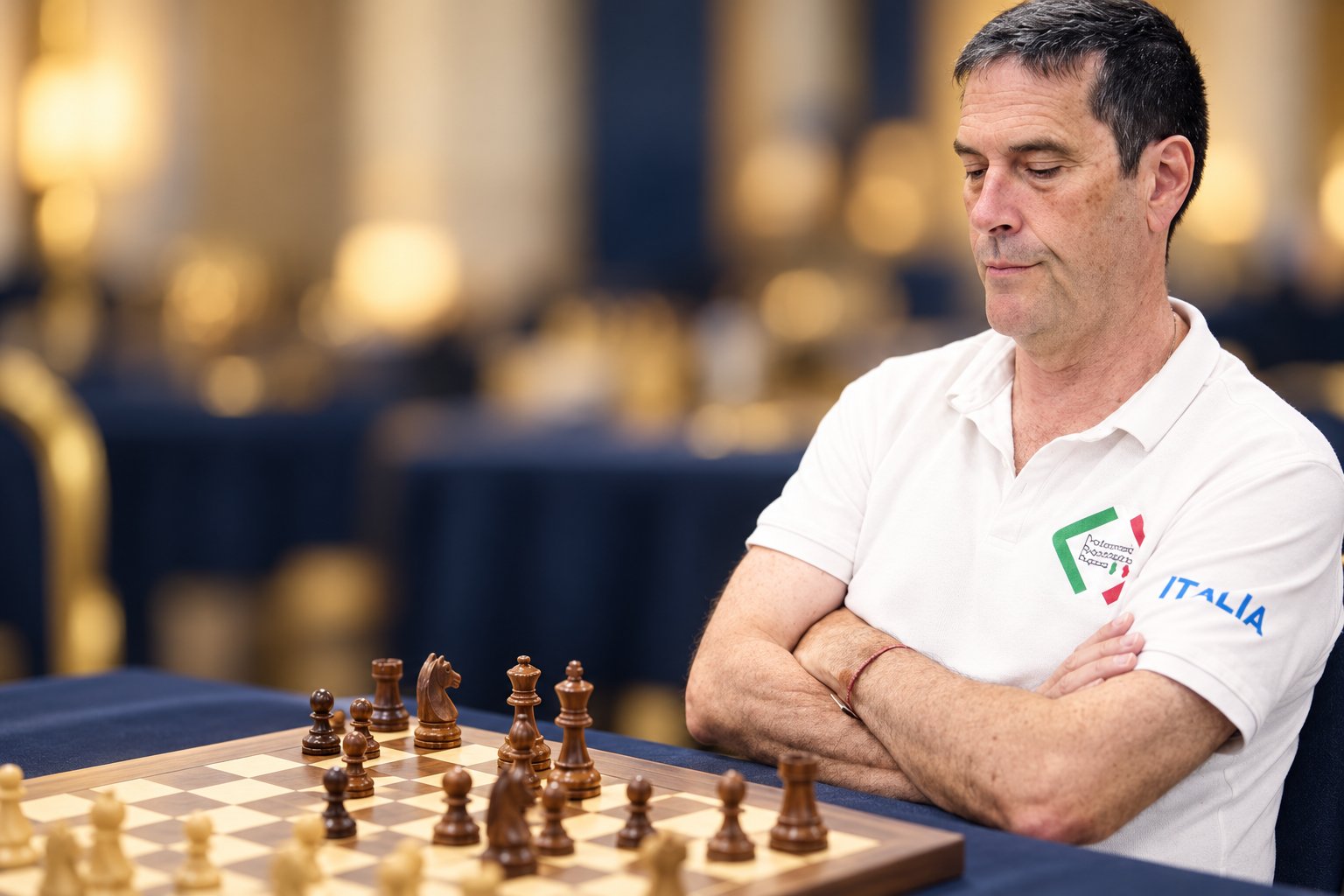 Lexy Ortega at the chessboard; editorial adaptation of a supplied photograph.